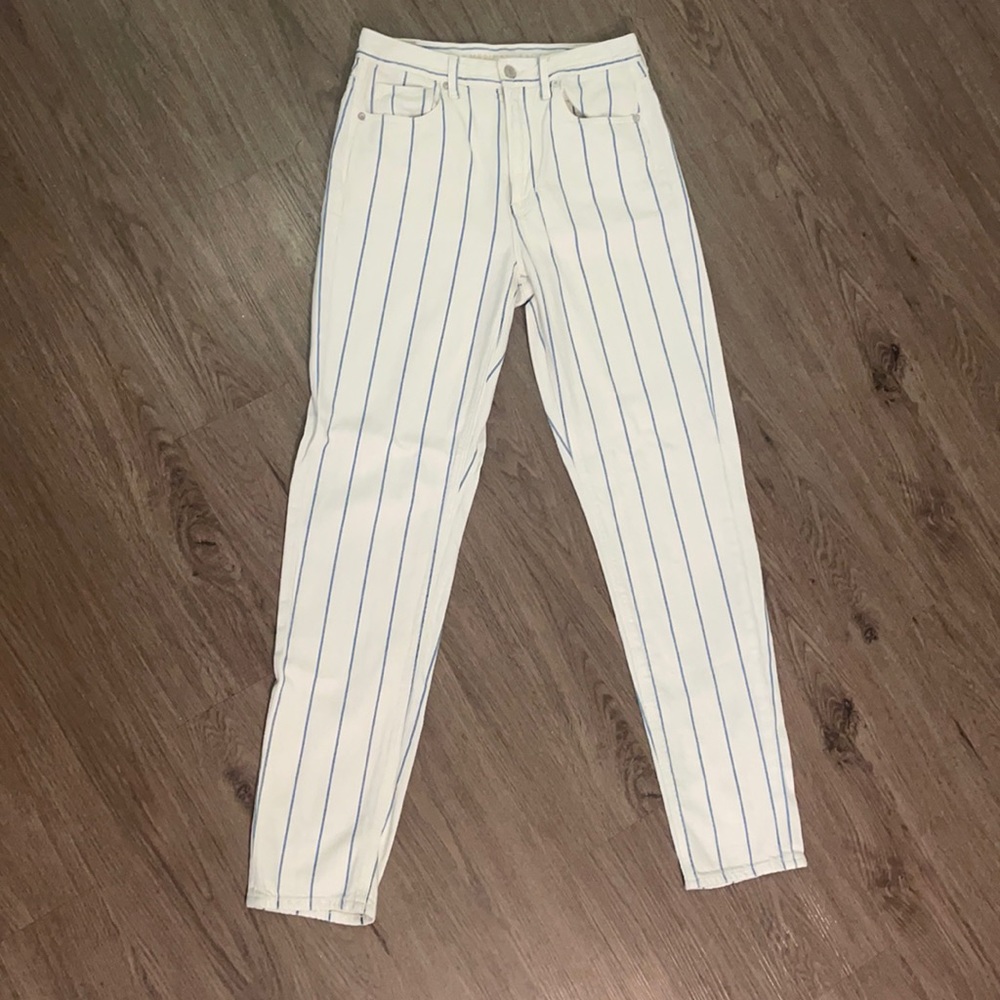 American Eagle stripe boyfriend jeans size 6 XLong